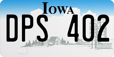 IA license plate DPS402