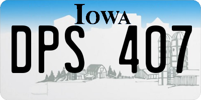 IA license plate DPS407