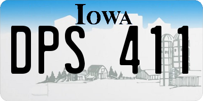 IA license plate DPS411