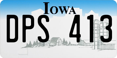 IA license plate DPS413