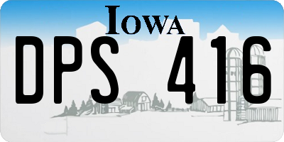 IA license plate DPS416