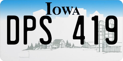 IA license plate DPS419
