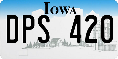 IA license plate DPS420