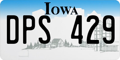 IA license plate DPS429