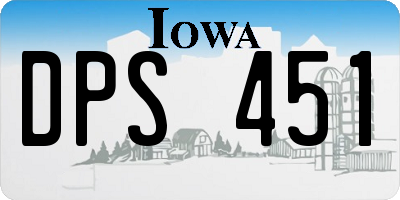 IA license plate DPS451