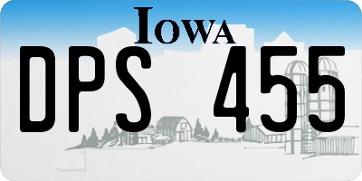 IA license plate DPS455