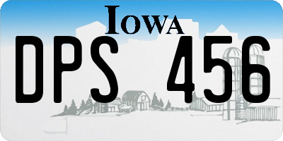 IA license plate DPS456