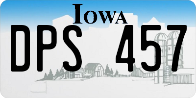 IA license plate DPS457
