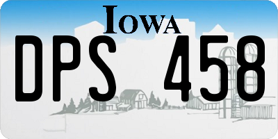 IA license plate DPS458