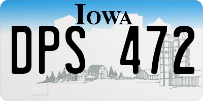 IA license plate DPS472