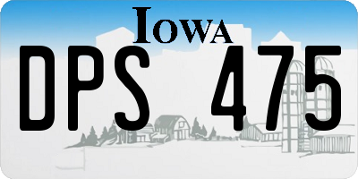 IA license plate DPS475