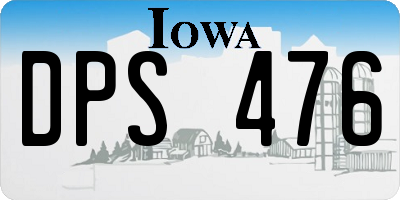 IA license plate DPS476
