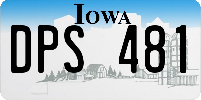 IA license plate DPS481