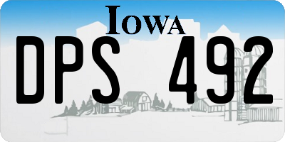 IA license plate DPS492