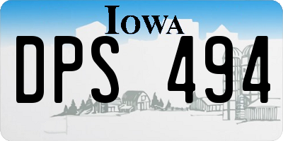 IA license plate DPS494