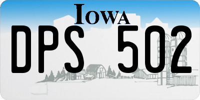 IA license plate DPS502