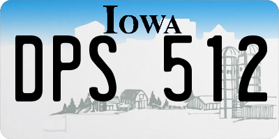 IA license plate DPS512