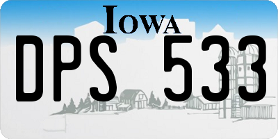 IA license plate DPS533