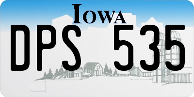 IA license plate DPS535