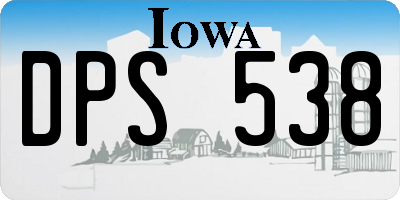 IA license plate DPS538