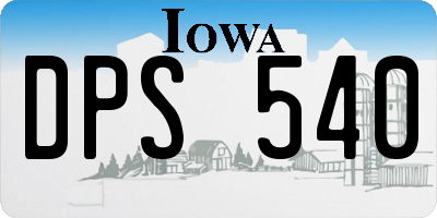 IA license plate DPS540