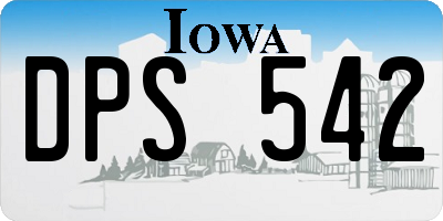 IA license plate DPS542