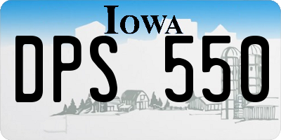 IA license plate DPS550