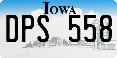 IA license plate DPS558