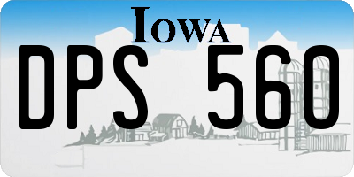 IA license plate DPS560