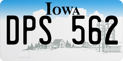 IA license plate DPS562