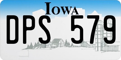 IA license plate DPS579