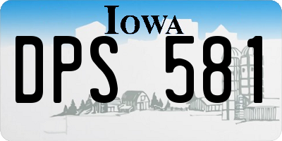 IA license plate DPS581