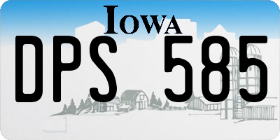 IA license plate DPS585