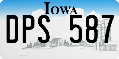 IA license plate DPS587