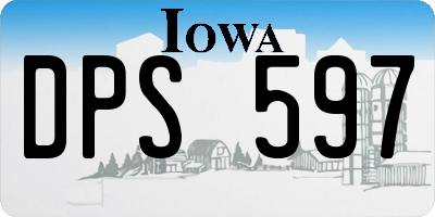 IA license plate DPS597