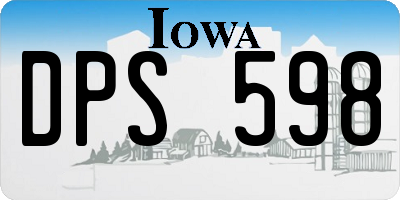 IA license plate DPS598
