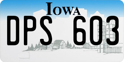 IA license plate DPS603