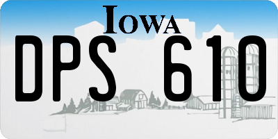 IA license plate DPS610