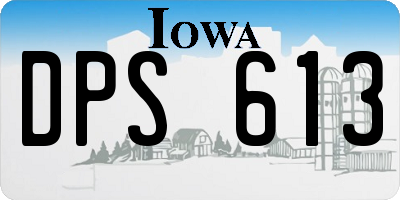 IA license plate DPS613
