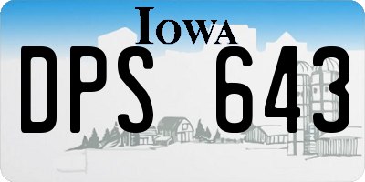 IA license plate DPS643