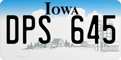 IA license plate DPS645