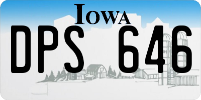 IA license plate DPS646