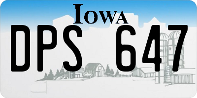 IA license plate DPS647