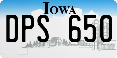 IA license plate DPS650