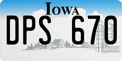 IA license plate DPS670