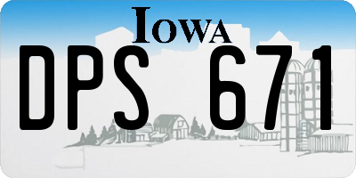 IA license plate DPS671