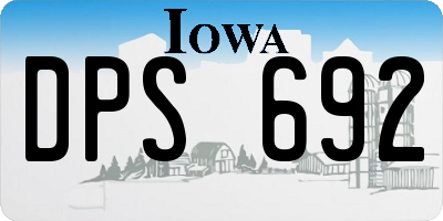 IA license plate DPS692