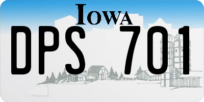 IA license plate DPS701