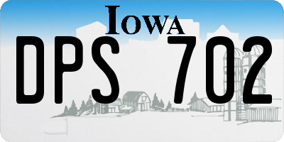 IA license plate DPS702