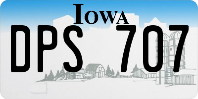 IA license plate DPS707